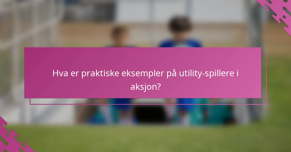 Hva er praktiske eksempler på utility-spillere i aksjon?